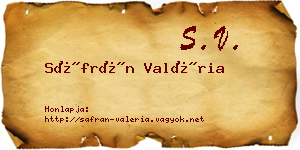 Sáfrán Valéria névjegykártya